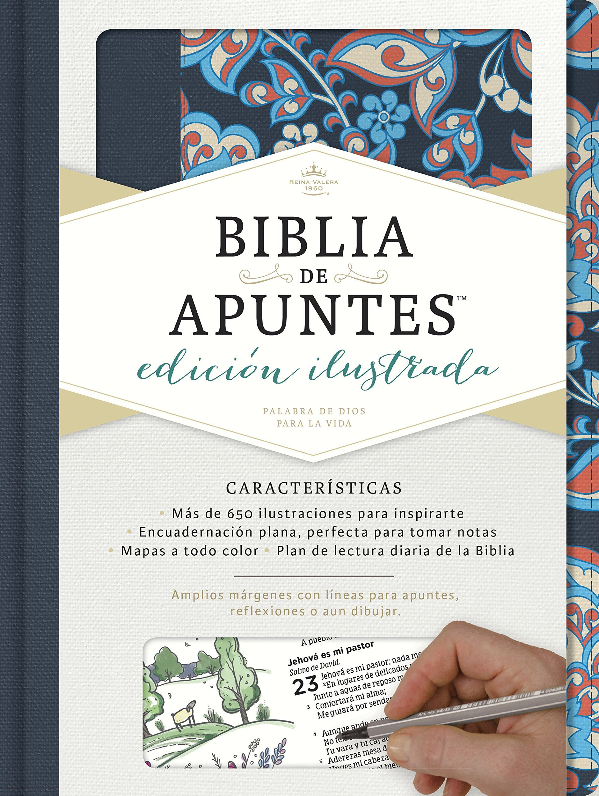 Rvr 1960 Biblia de Apuntes, Edición Ilustrada, Tela En Rosado Y Azul by B&h Español Editorial