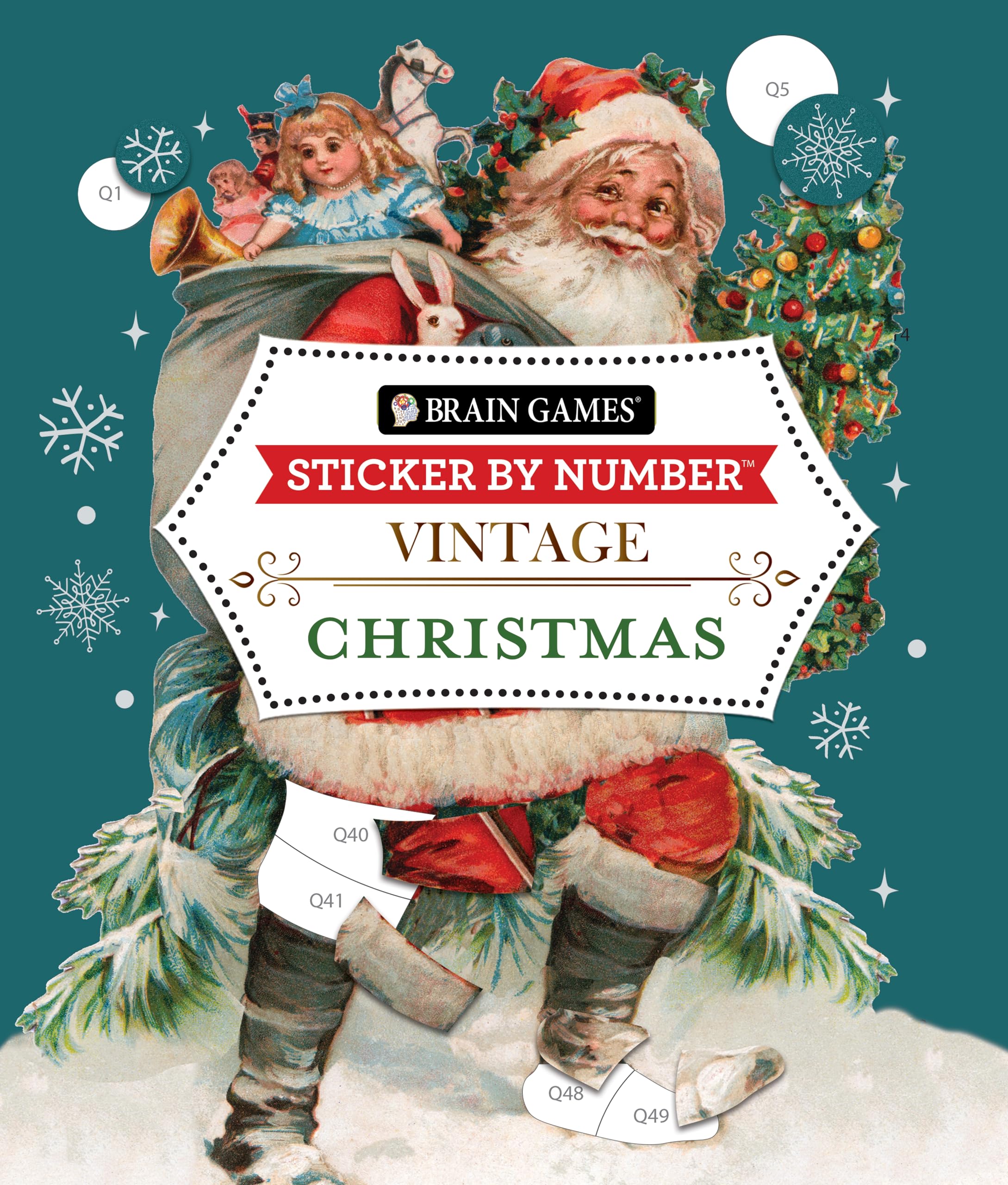 Brain Games - Sticker by Number - Vintage: Christmas by Publications International Ltd