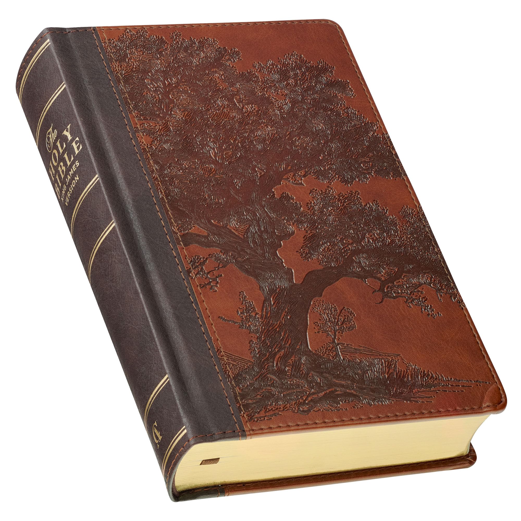 KJV Bible Giant Print Faux Leather Hardcover Brown Trust Tree by Christian Art Gifts