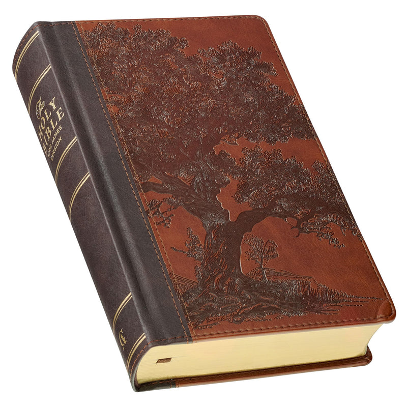 KJV Bible Giant Print Faux Leather Hardcover Brown Trust Tree by Christian Art Gifts