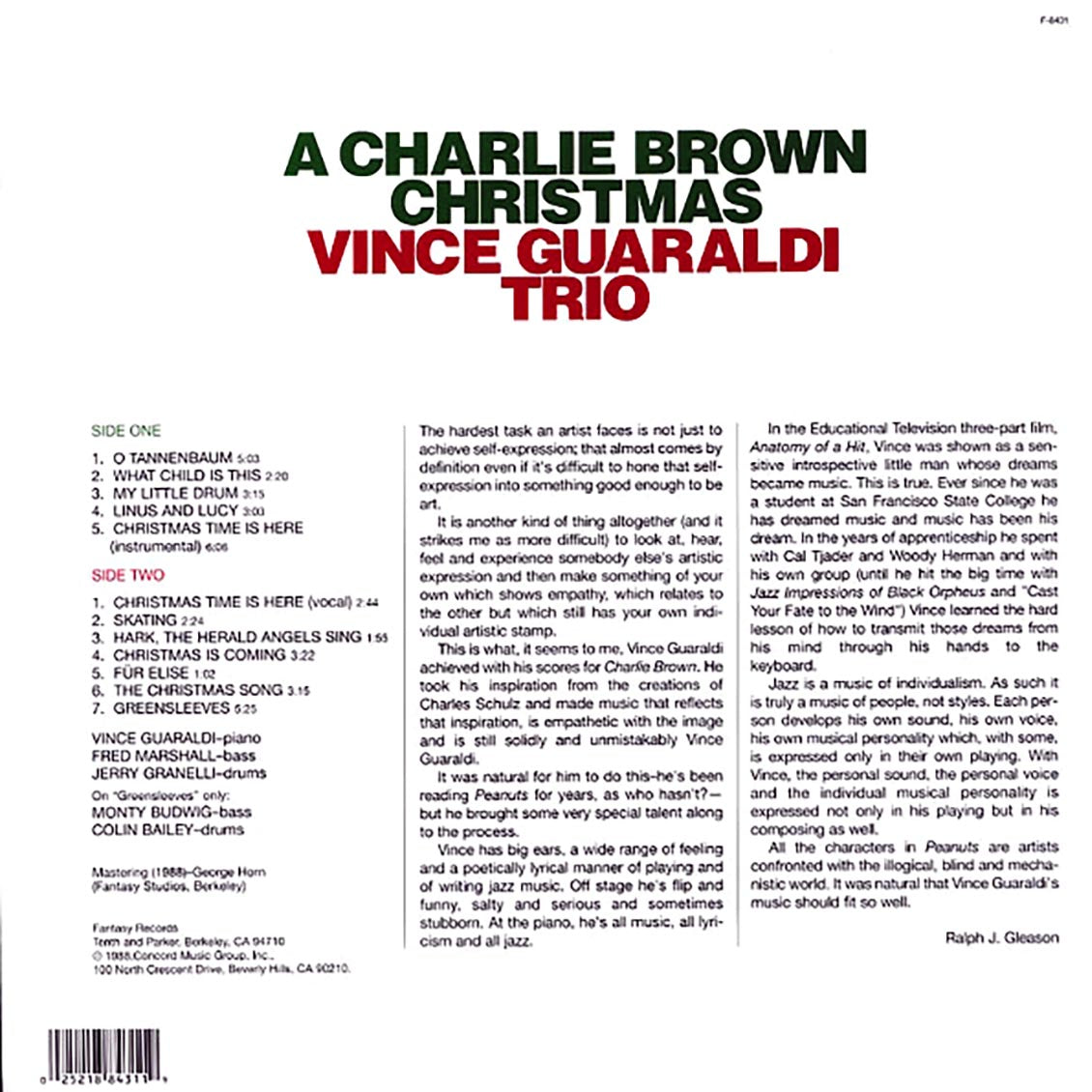 Vince Guaraldi Trio - A Charlie Brown Christmas (colored vinyl) - Vinyl LP, LP