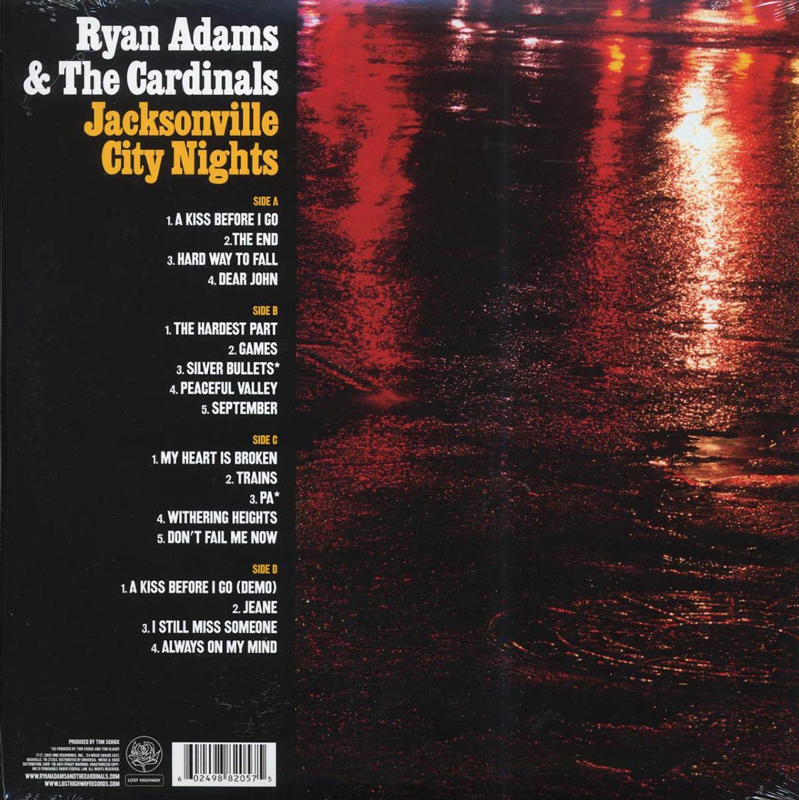 Ryan Adams - Jacksonville City Nights (2xLP) (180g) (pallas press) (audiophile) - Vinyl LP, LP