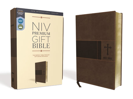 Niv, Premium Gift Bible, Leathersoft, Brown, Red Letter Edition, Comfort Print -- Zondervan, Bible