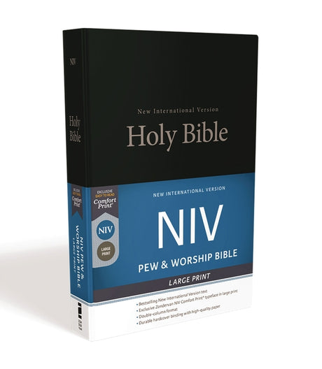NIV, Pew and Worship Bible, Large Print, Hardcover, Black -- Zondervan, Bible