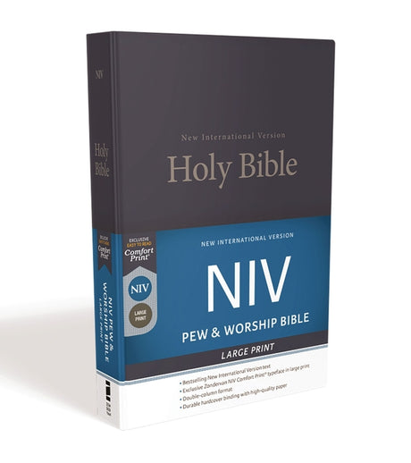 NIV, Pew and Worship Bible, Large Print, Hardcover, Blue -- Zondervan, Bible