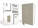 The Jesus Bible, NIV Edition, Cloth Over Board, Gray Linen, Comfort Print -- Passion Publishing, Bible