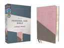Niv, Personal Size Bible, Large Print, Leathersoft, Pink/Gray, Red Letter Edition, Comfort Print -- Zondervan, Bible