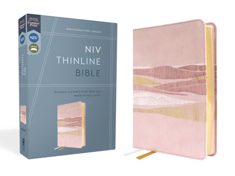 Niv, Thinline Bible, Leathersoft, Pink, Red Letter, Comfort Print -- Zondervan, Bible