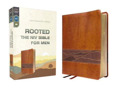 Rooted: The NIV Bible for Men, Leathersoft, Brown, Comfort Print: Shaping Men for Faithful Living in Today's World -- Livingstone Corporation, Bible