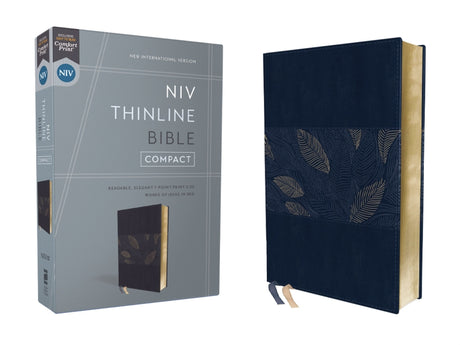 Niv, Thinline Bible, Compact, Leathersoft, Blue Floral, Red Letter, Comfort Print -- Zondervan, Bible