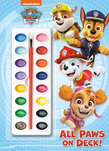 All Paws on Deck! (Paw Patrol): Activity Book with Paintbrush and 16 Watercolors [With Paint Brush and Paint] -- Golden Books, Paperback