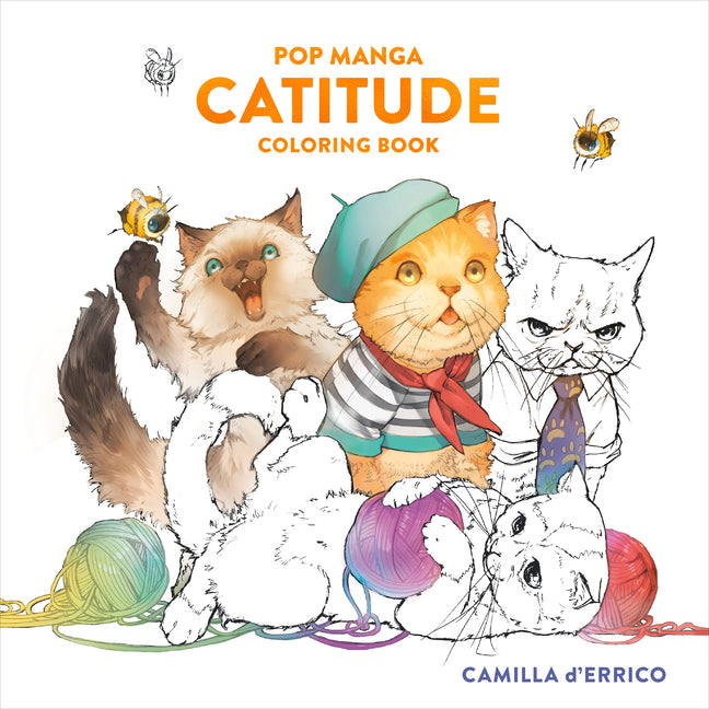 Pop Manga Catitude Coloring Book -- Camilla D'Errico, Paperback