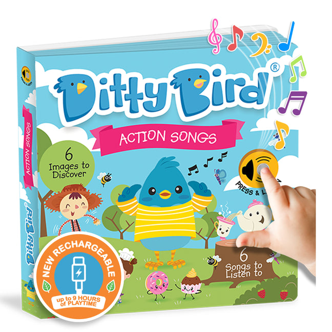 Ditty Bird Action Songs Interactive Sound Book for Toddlers 1- 3 Musical Books for 1 Year Old -- Ditty Bird, Board Book