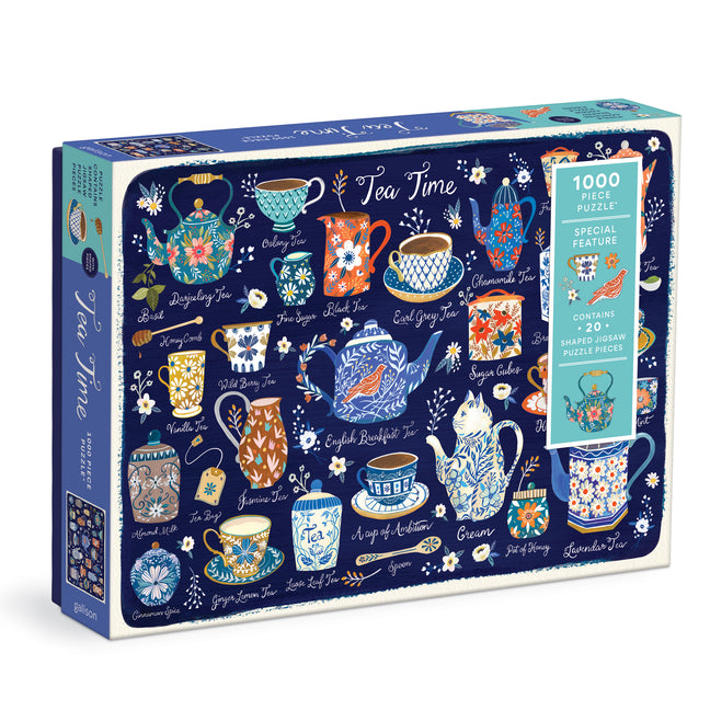 Tea Time 1000 Piece Puzzle with Shaped Pieces by Galison Mudpuppy