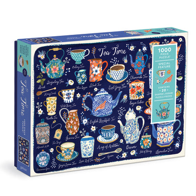 Tea Time 1000 Piece Puzzle with Shaped Pieces by Galison Mudpuppy