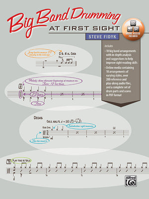 Big Band Drumming at First Sight: Book & Online Audio/PDF by Fidyk, Steve