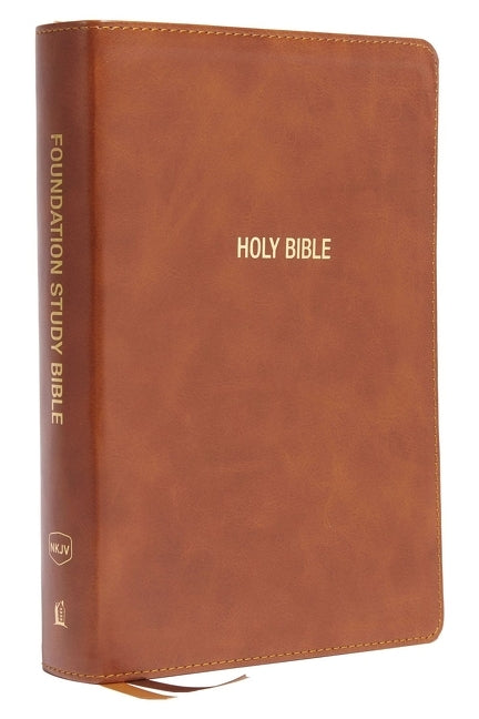 Nkjv, Foundation Study Bible, Large Print, Leathersoft, Brown, Red Letter, Thumb Indexed, Comfort Print: Holy Bible, New King James Version -- Thomas Nelson, Bible