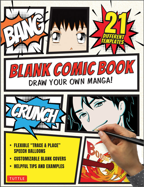 Blank Comic Book: Draw Your Own Manga! (84 Blank Pages of 21 Different Templates) -- Tuttle Studio, Paperback
