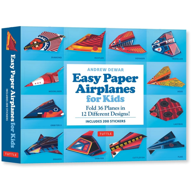 Easy Paper Airplanes Kit: For Kids!! Fold 36 Paper Planes in 12 Different Designs! (Includes 200 Stickers!) -- Andrew Dewar, Other