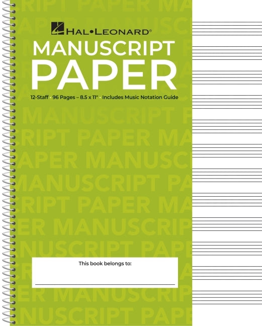 Standard Wirebound Manuscript Paper (Green Cover) by Hal Leonard Corp