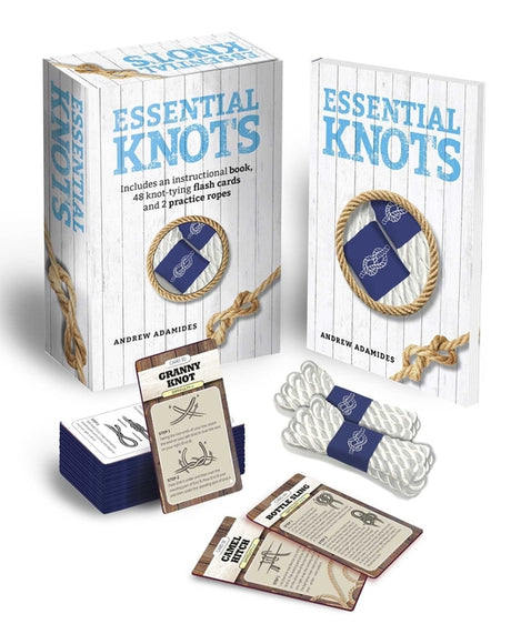 Essential Knots Kit: Includes Instructional Book, 48 Knot-Tying Flash Cards and 2 Practice Ropes [With Cards] -- Andrew Adamides, Paperback