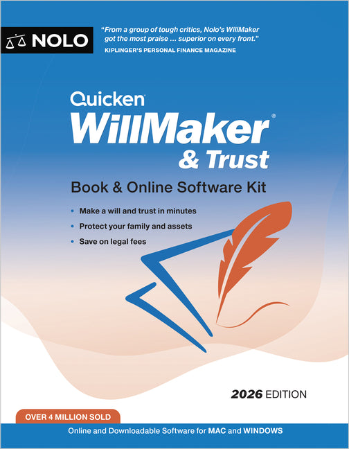 Quicken Willmaker & Trust 2026: Book & Online Software Kit by Nolo, Editors Of