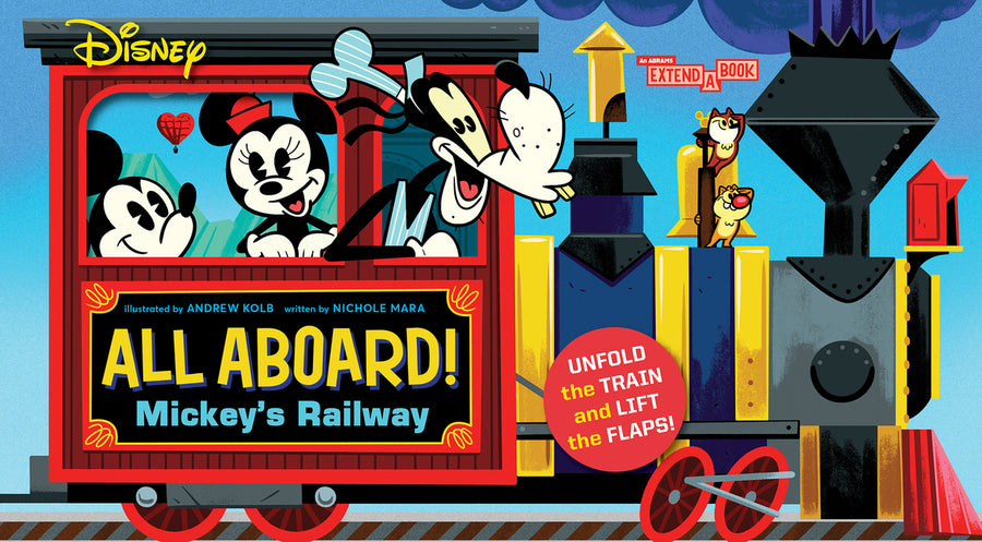 Disney All Aboard! Mickey's Railway (an Abrams Extend-A-Book): A Board Book -- Andrew Kolb, Board Book