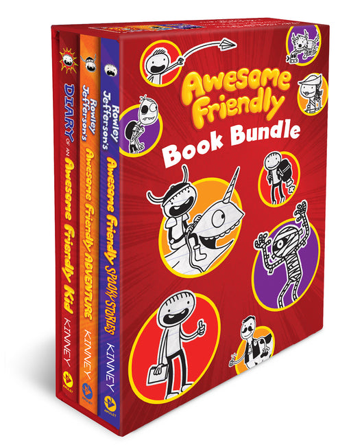 Awesome Friendly 3-Book Hardcover Gift Set: Diary of an Awesome Friendly Kid, Rowley Jefferson's Awesome Friendly Adventure, and Rowley Jefferson's Aw -- Jeff Kinney, Hardcover