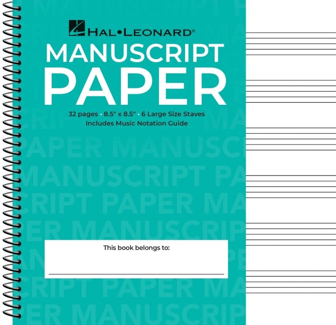 Wide Staff Wirebound Manuscript Paper (Aqua Cover) by Hal Leonard Corp