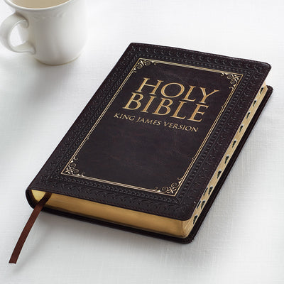 KJV Large Print Thumb Index Edition: Brown by