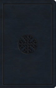 ESV Large Print Value Thinline Bible (Trutone, Navy, Mosaic Cross Design) by