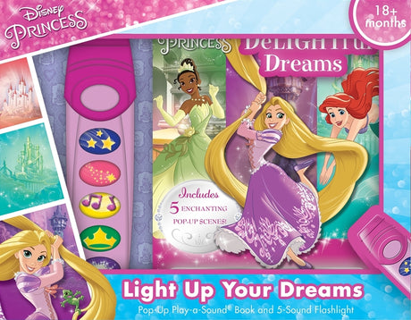 Disney Princess: Light Up Your Dreams Pop-Up Play-A-Sound Book and 5-Sound Flashlight Set [With Battery] -- Pi Kids, Boxed Set