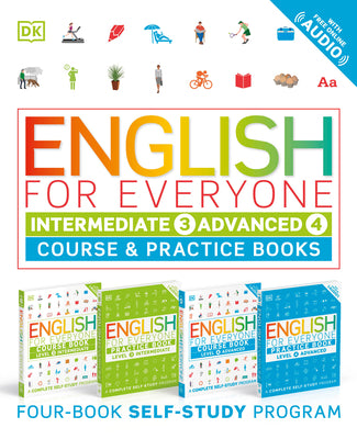 English for Everyone: Intermediate and Advanced Box Set: Course and Practice Booksâ "Four-Book Self-Study Program by DK