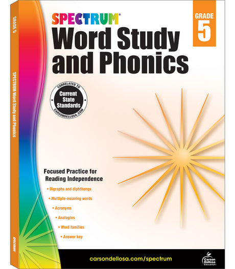 Spectrum Word Study and Phonics, Grade 5: Volume 84 -- Spectrum, Paperback