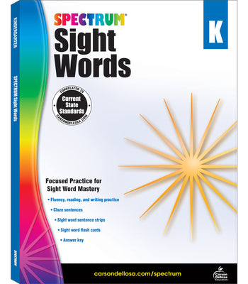 Spectrum Sight Words, Grade K: Volume 104 -- Spectrum, Paperback