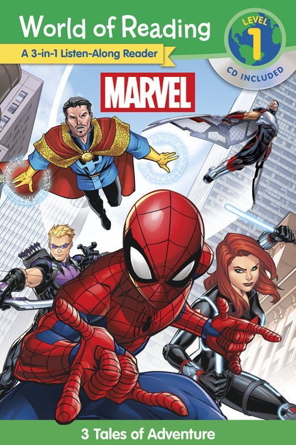 World of Reading: Marvel 3-In-1 Listen-Along Reader-World of Reading Level 1: 3 Tales of Adventure with CD! [With Audio CD] -- Marvel Press Book Group, Paperback