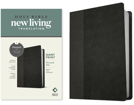 NLT Personal Size Giant Print Bible, Filament Enabled Edition (Red Letter, Leatherlike, Black/Onyx) -- New Living Translation, Bible