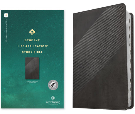NLT Student Life Application Study Bible, Filament Enabled (Leatherlike, Charcoal Gray Striped, Indexed, Red Letter) -- New Living Translation, Bible