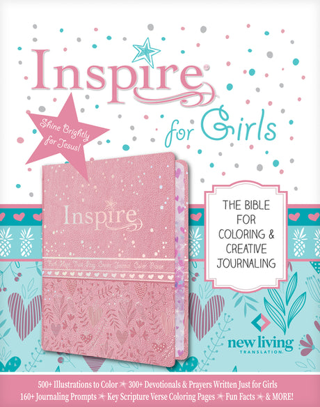 Inspire Bible for Girls NLT (Leatherlike, Pink): The Bible for Coloring & Creative Journaling -- New Living Translation, Bible