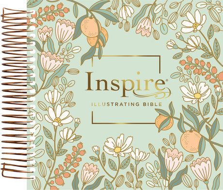 NLT Dayspring Inspire Illustrating Bible, Filament Enabled (Spiral Bound, Mint Floral Garden) -- New Living Translation, Bible