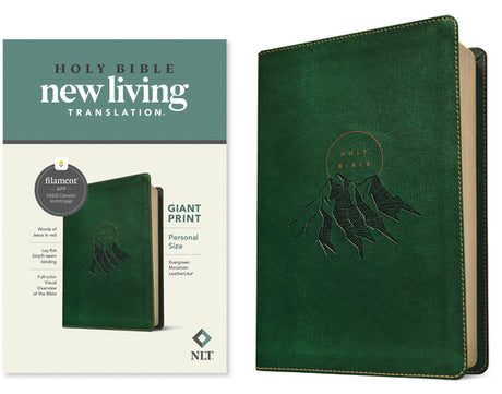 NLT Personal Size Giant Print Bible, Filament Enabled (Leatherlike, Evergreen Mountain, Red Letter) -- New Living Translation, Bible