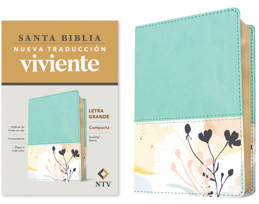 Santa Biblia Ntv, Edición Compacta, Letra Grande (Sentipiel, Menta, Letra Roja) by