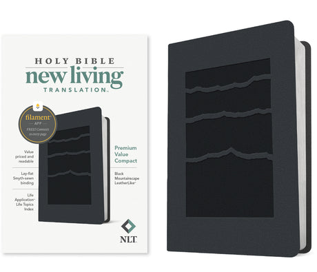 NLT Premium Value Compact Bible, Filament Enabled (Leatherlike, Black Mountainscape) -- New Living Translation, Bible