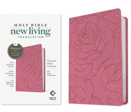 NLT Premium Value Compact Bible, Filament Enabled (Leatherlike, Pink Rose) -- New Living Translation, Bible