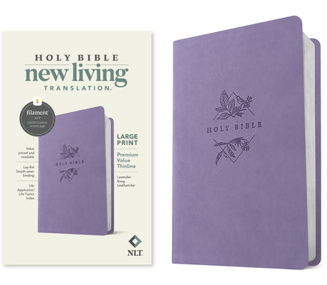 NLT Large Print Premium Value Thinline Bible, Filament Enabled (Leatherlike, Lavender Song) -- New Living Translation, Bible
