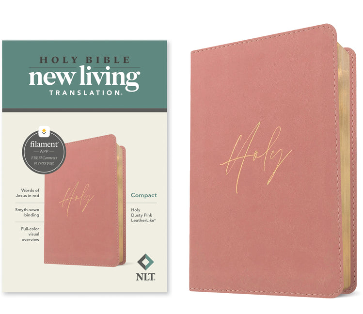 NLT Compact Bible, Filament Enabled (Leatherlike, Holy Dusty Pink, Red Letter) -- New Living Translation, Bible