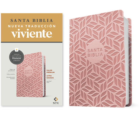 Biblia Valor Prémium Ntv, Letra Grande Con Filament (Sentipiel, Rosa) -- Tyndale, Bible