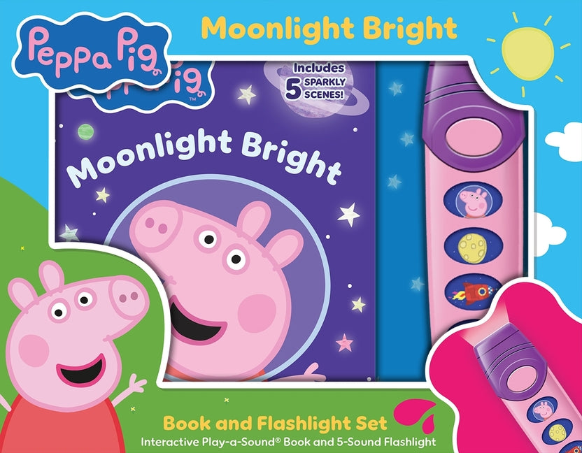 Peppa Pig: Moonlight Bright Book and 5-Sound Flashlight Set [With Flashlight and Battery] by Pi Kids