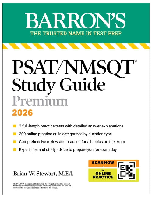 Psat/NMSQT Study Guide Premium, 2026: 2 Practice Tests + Comprehensive Review+ 200 Online Drills -- Brian W. M. Ed Stewart, Paperback