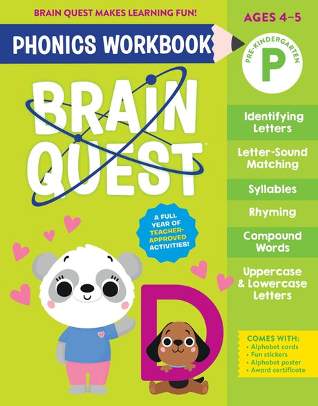 Brain Quest Phonics Workbook: Pre-Kindergarten: Volume 1 -- Workman Publishing, Paperback